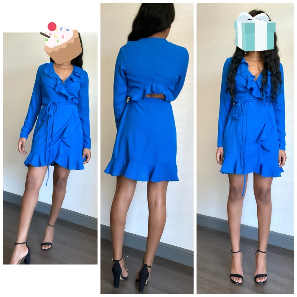ASOS blue mini/midi long sleeve dress